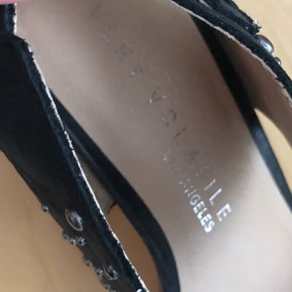 Very Volatile LA Black & Silver Studded Leather Sandals Women's size 7 - Picture 2 of 8